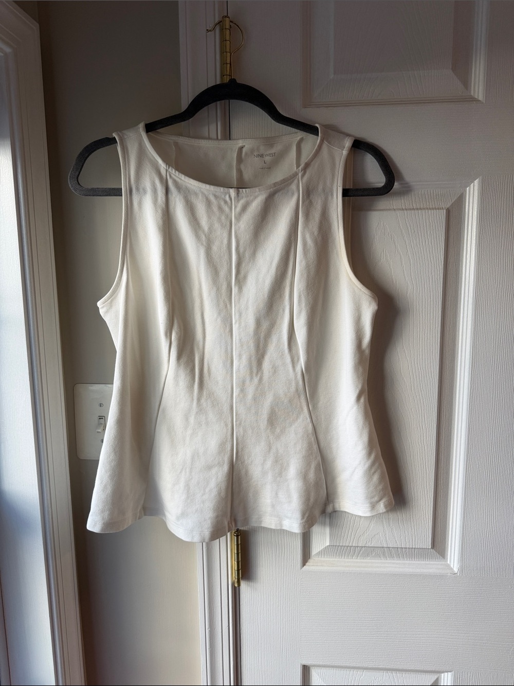 Nine West Ivory Ponte Sleeveless Shell Top
